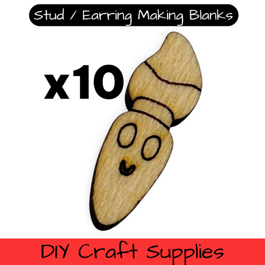 Wooden Teacher Earring Blanks for DIY Jewellery Making, Scrapbooking - Studs - 10pc Laser Cut Set