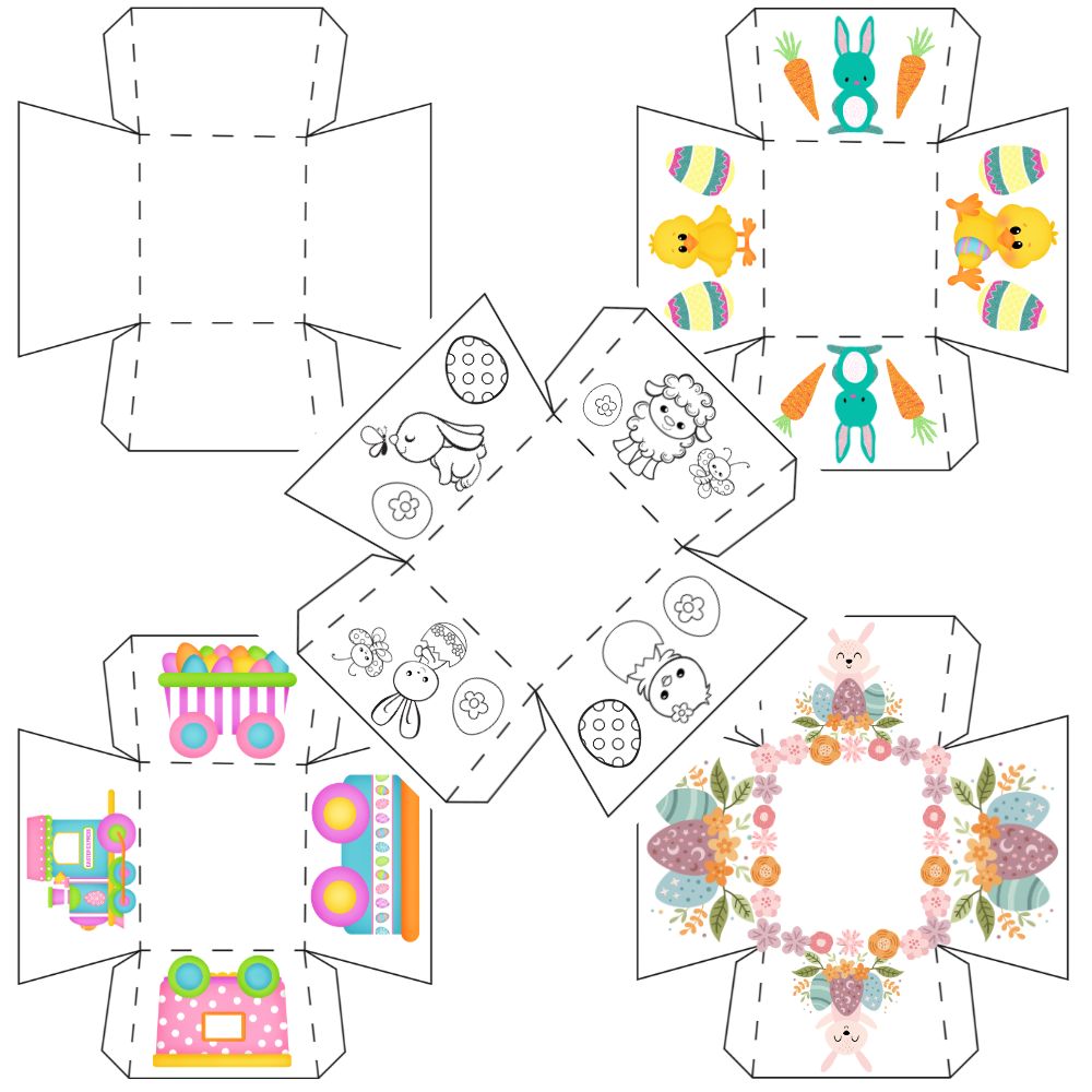 5 x Easter egg baskets - printable Easter craft