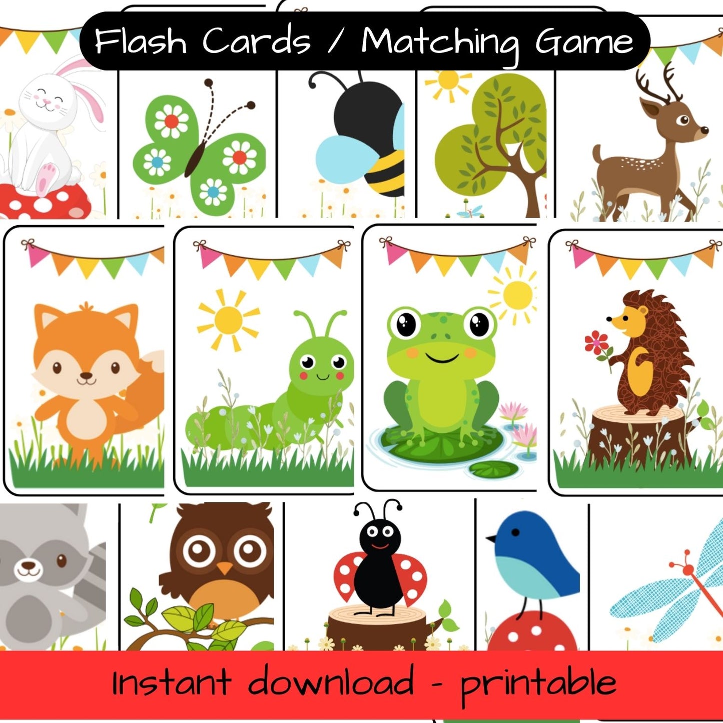 Printable Woodland Animal activity - Matching game
