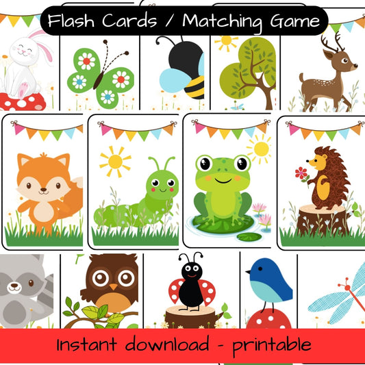 Printable Woodland Animal activity - Matching game
