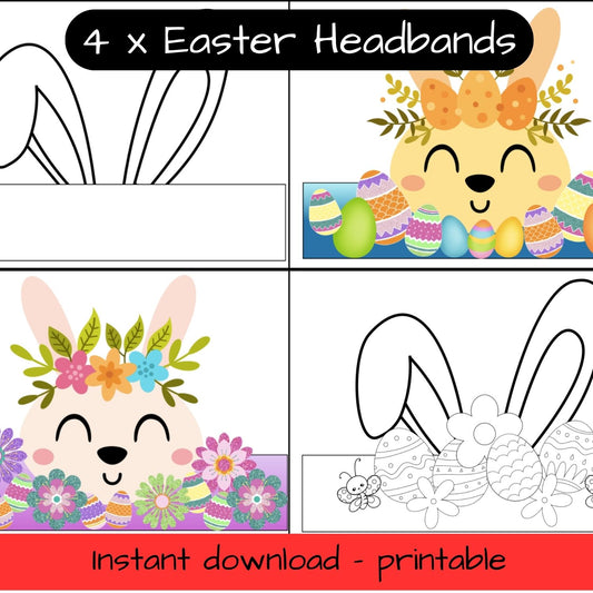 4 x Easter bunny ears / paper crown