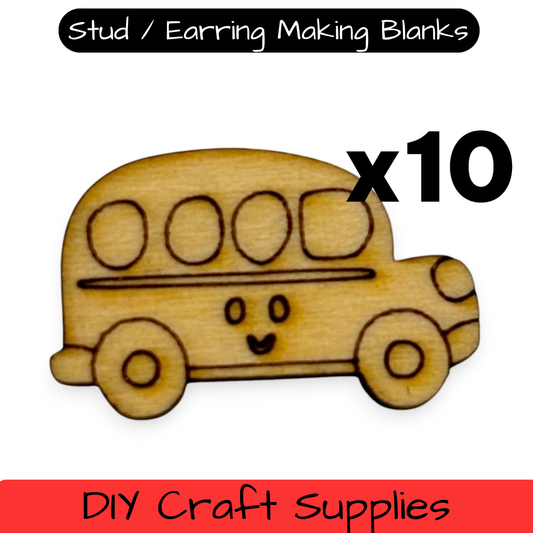 Wooden Teacher Earring Blanks for DIY Jewellery Making, Scrapbooking - Studs - 10pc Laser Cut Set