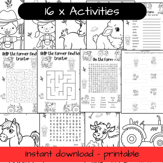 Printable Farm Animals bundle - 16 activities