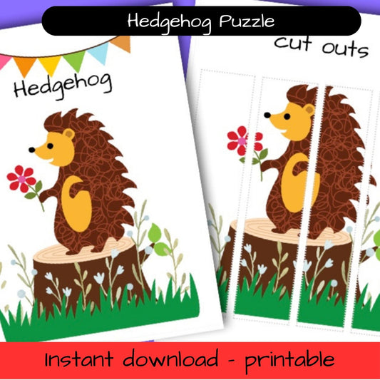 Printable Woodland activity sheet - Hedgehog puzzle