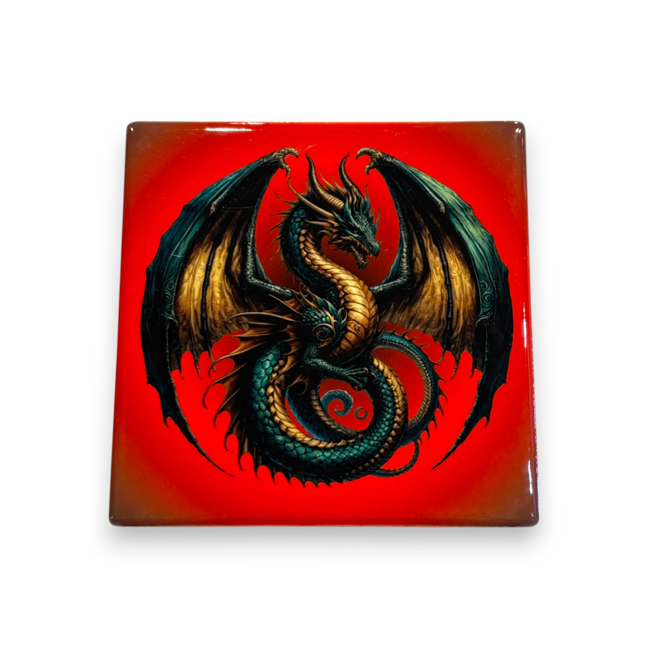 Printed Ceramic Drink Coaster - dragon
