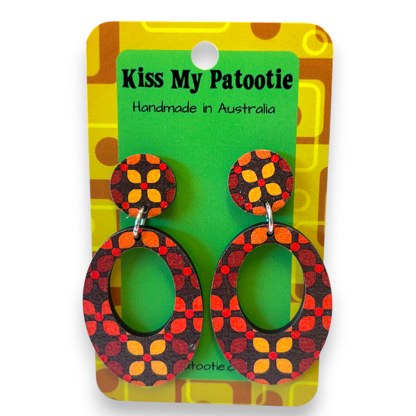 Retro wooden earrings