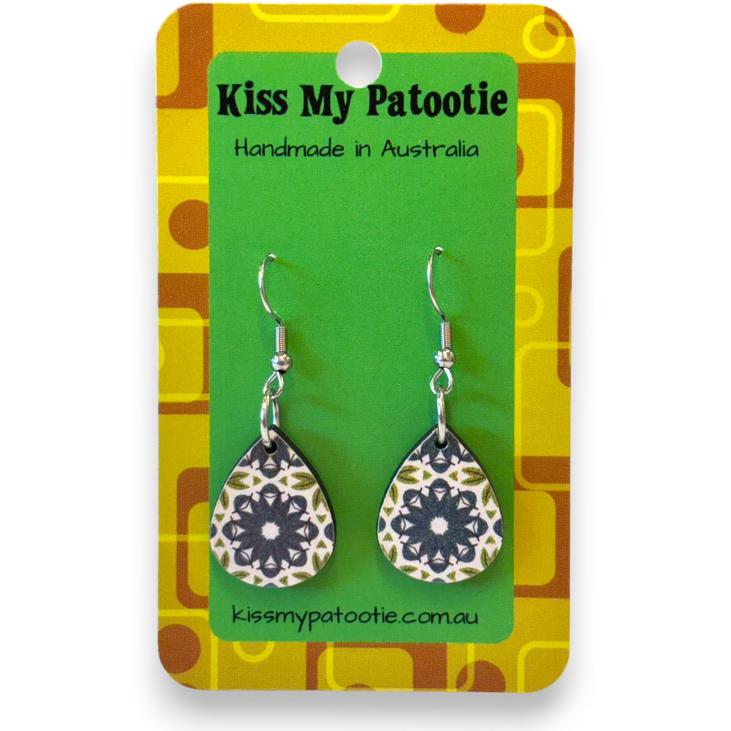 Retro wooden earrings