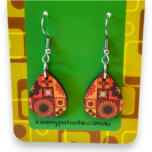 Retro wooden earrings