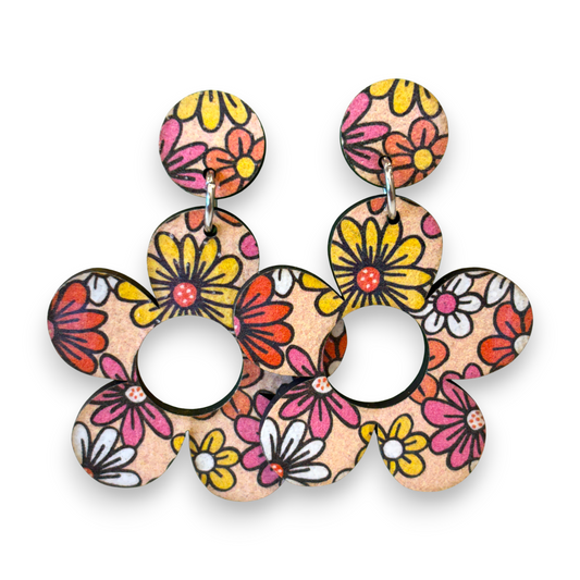 Retro wooden earrings