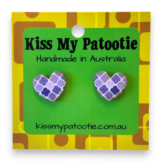 Retro wooden earrings  / studs