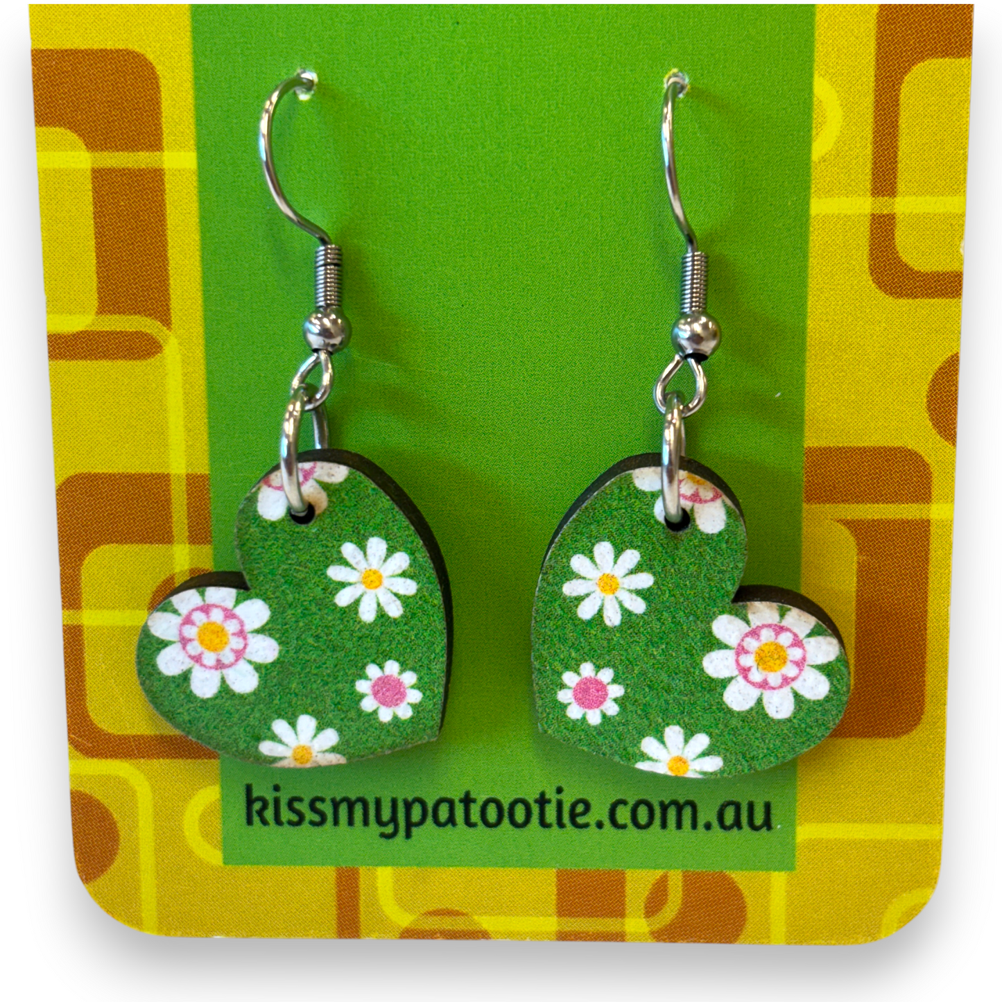 Retro wooden earrings