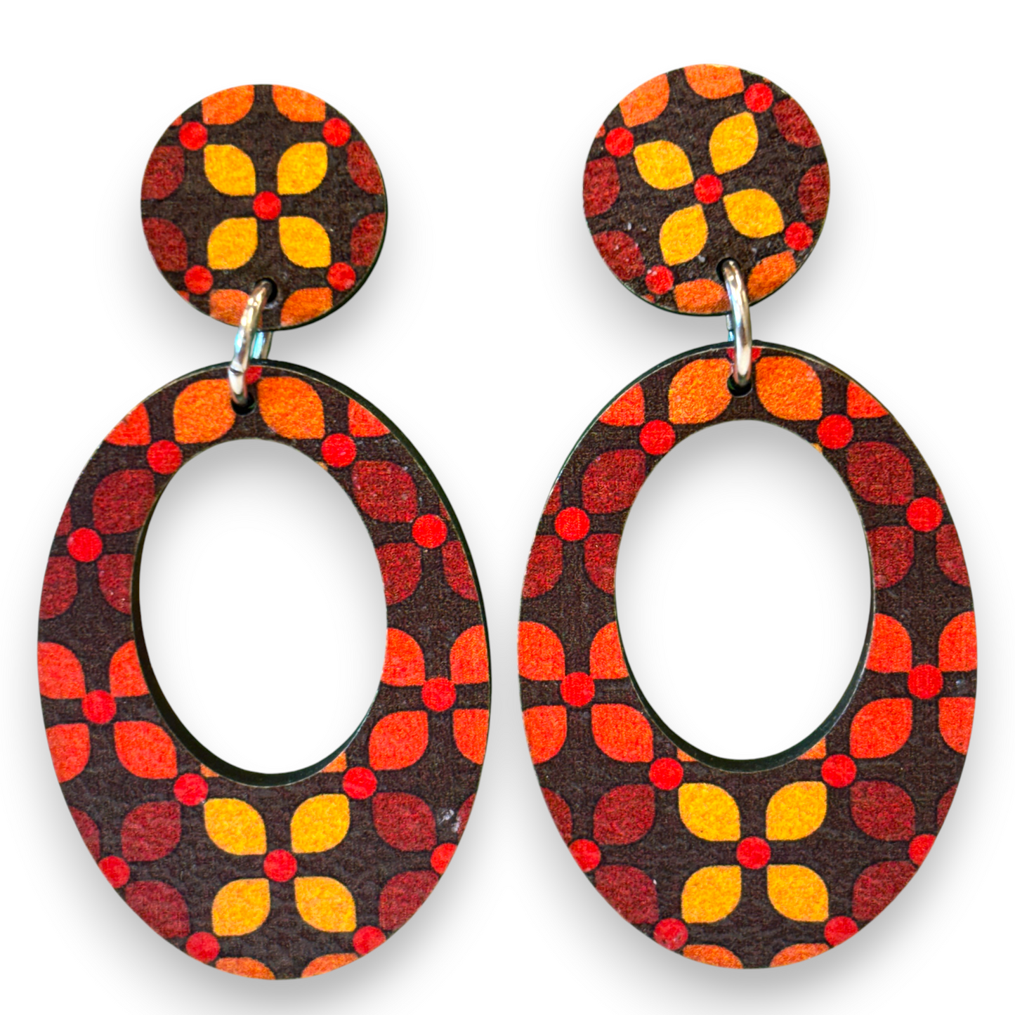 Retro wooden earrings