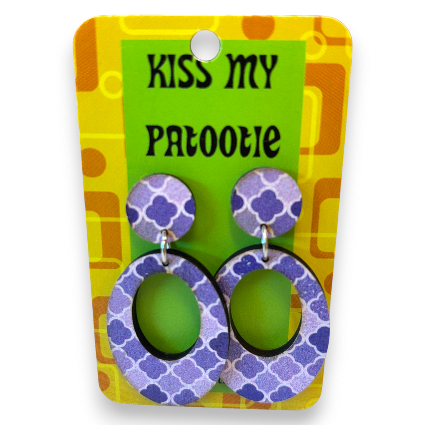 Retro wooden earrings