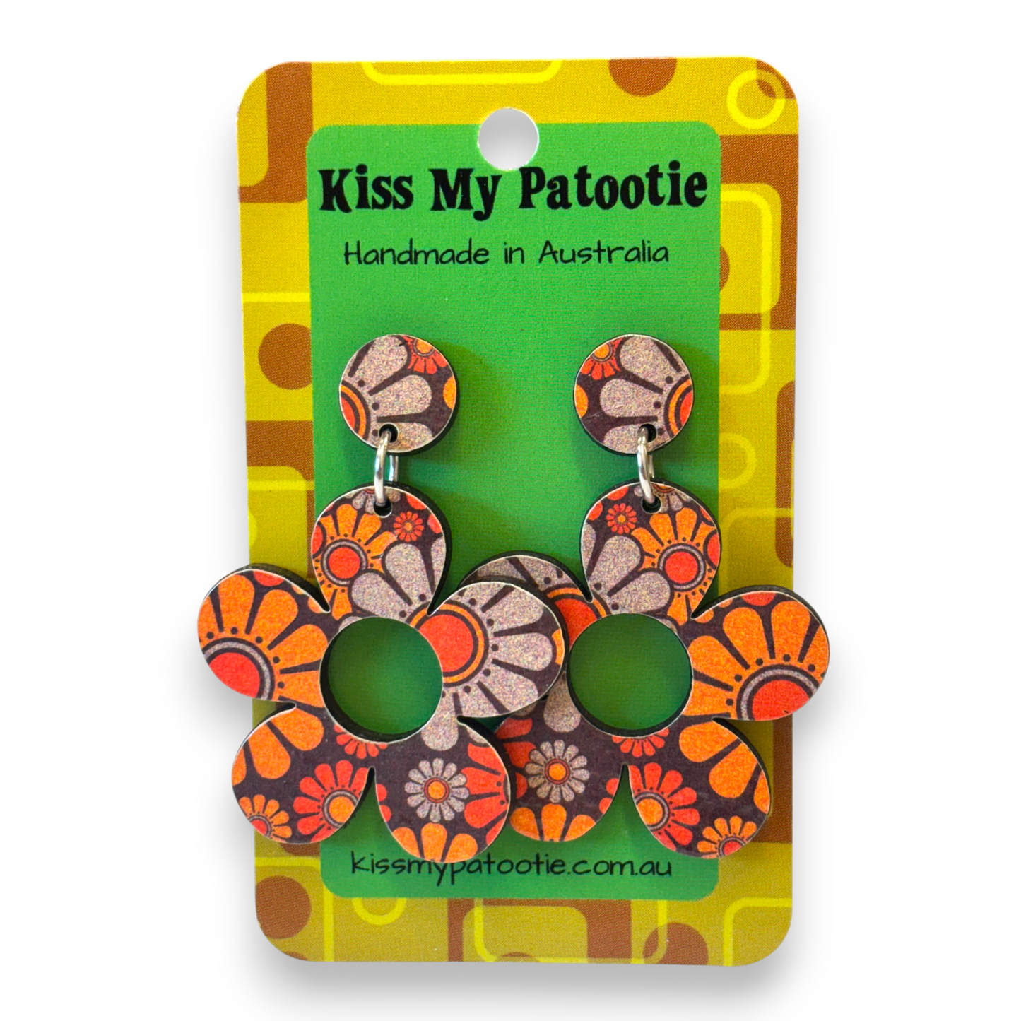 Retro wooden earrings