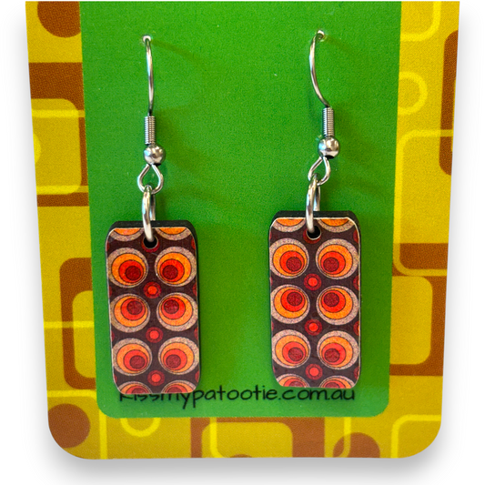 Retro wooden earrings