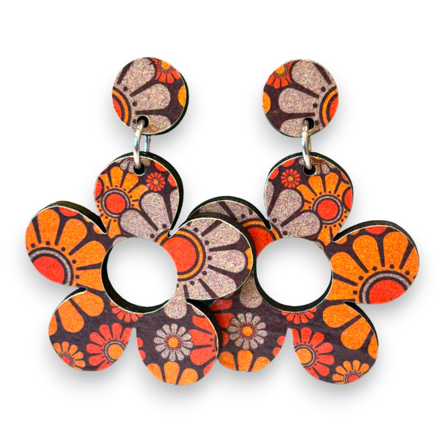 Retro wooden earrings