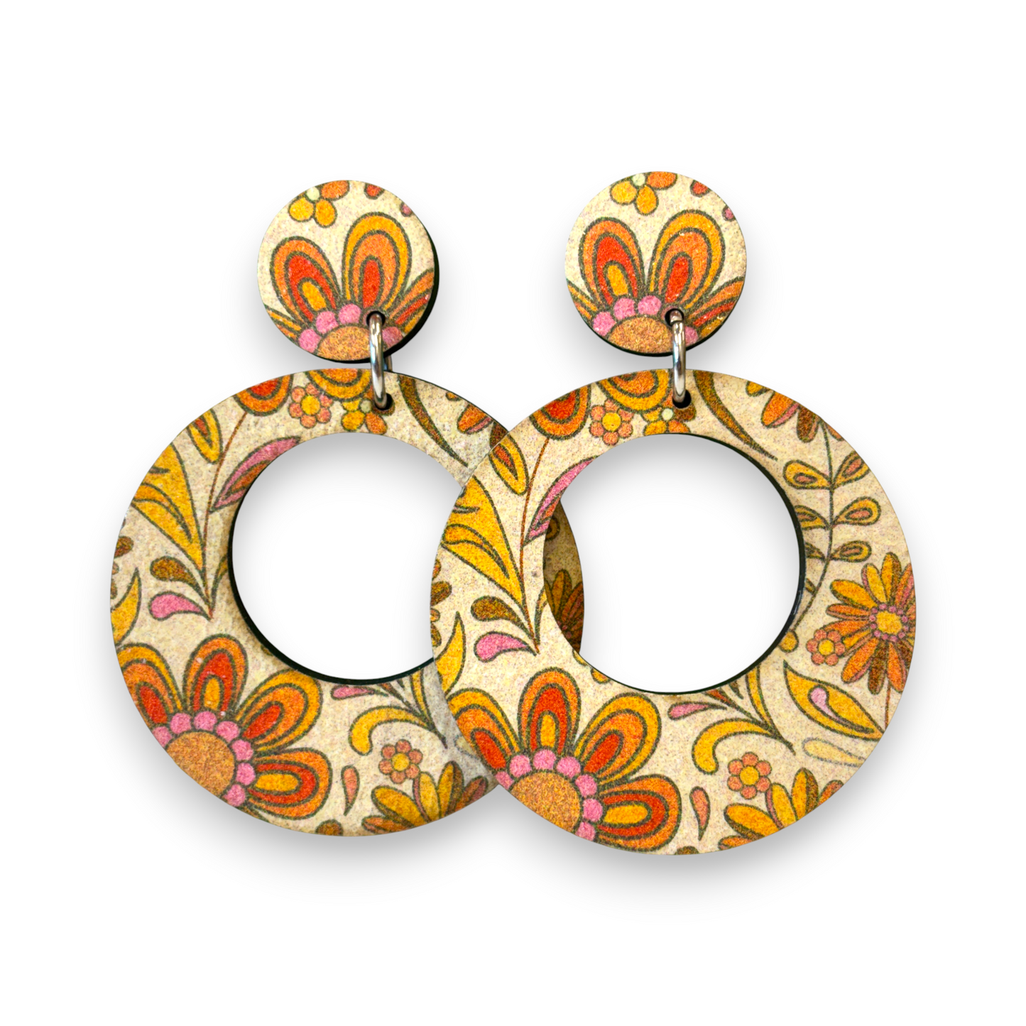 Retro wooden earrings