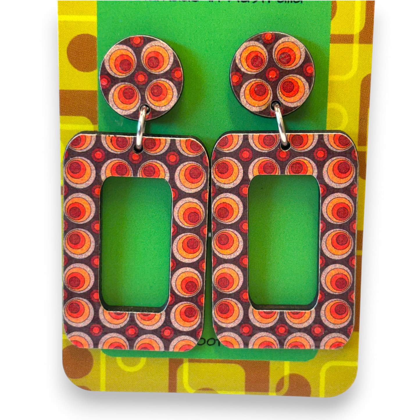 Retro wooden earrings