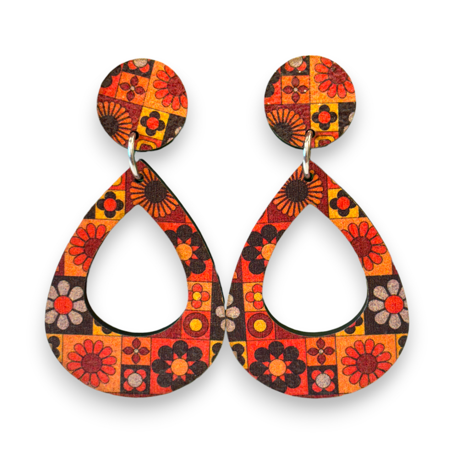 Retro wooden earrings