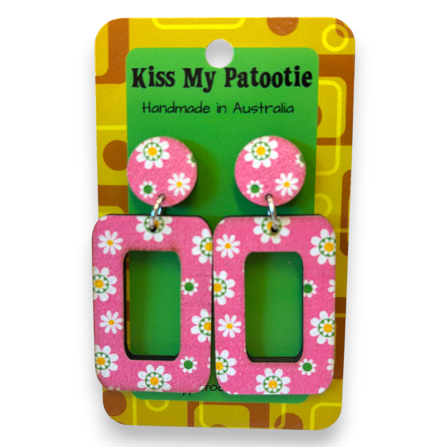 Retro wooden earrings