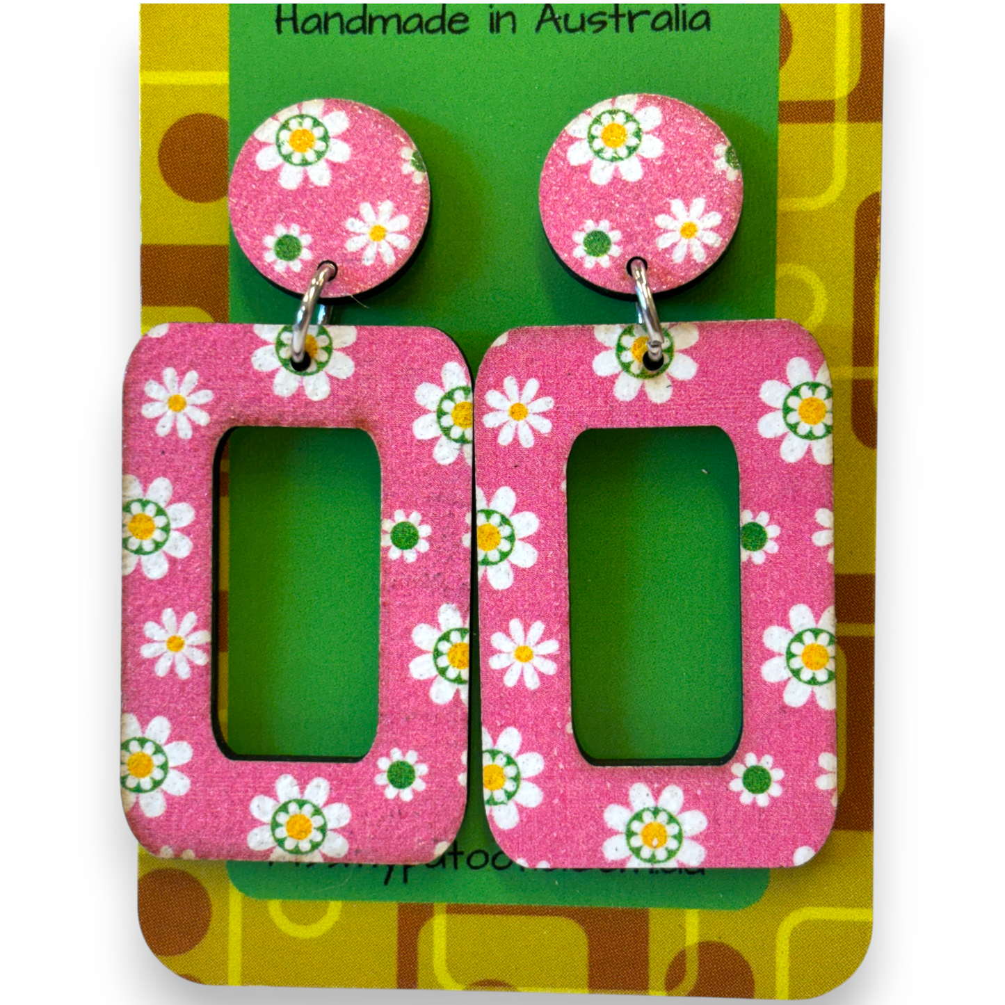 Retro wooden earrings
