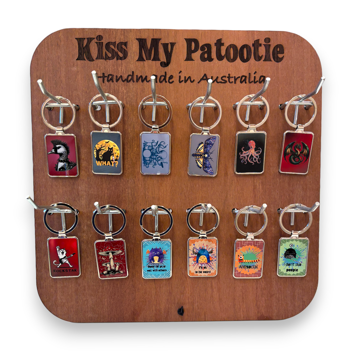 Keyring wholesale starter pack - 36 x keyrings & free display board