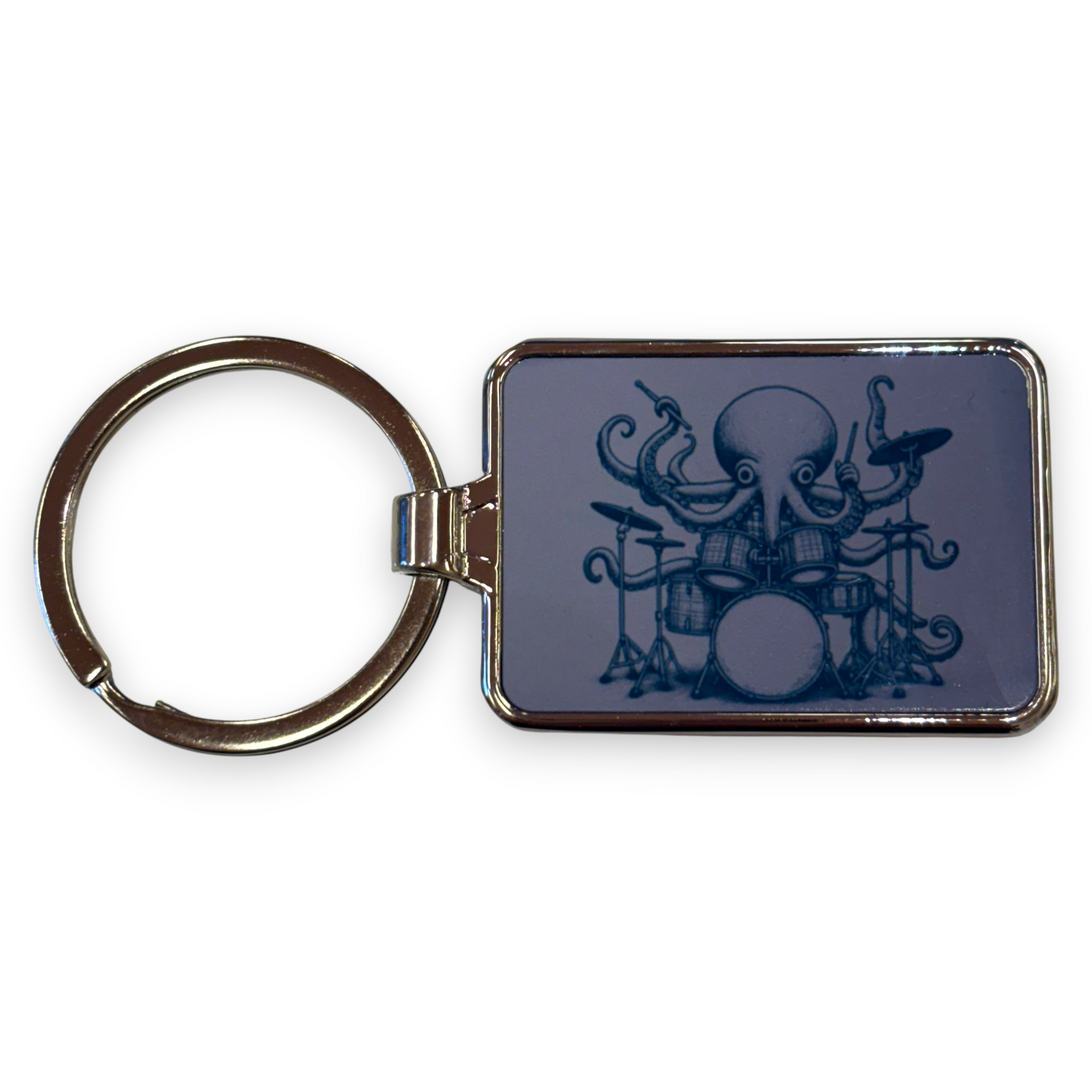 Printed Keyring - octopus drummer