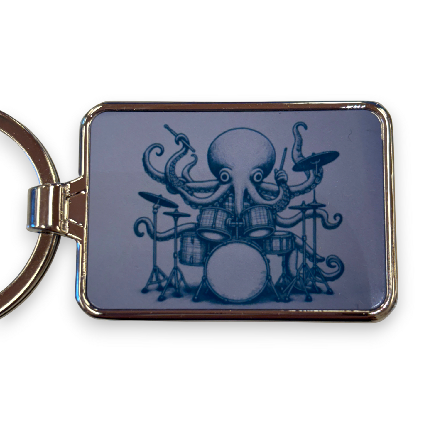 Printed Keyring - octopus drummer
