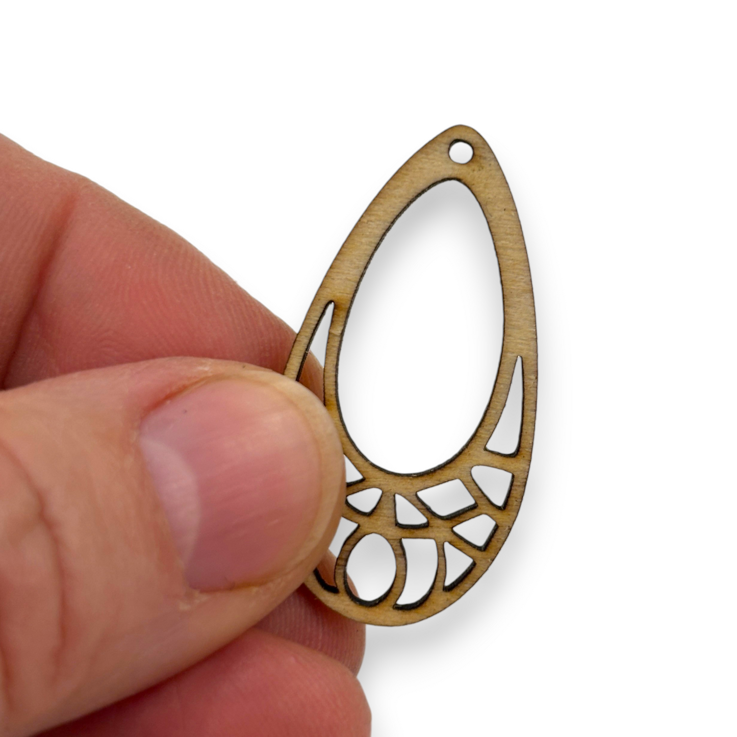 Wooden Teardrop Earring Blanks for DIY Jewellery Making, dangles - 10pc Laser Cut Pieces