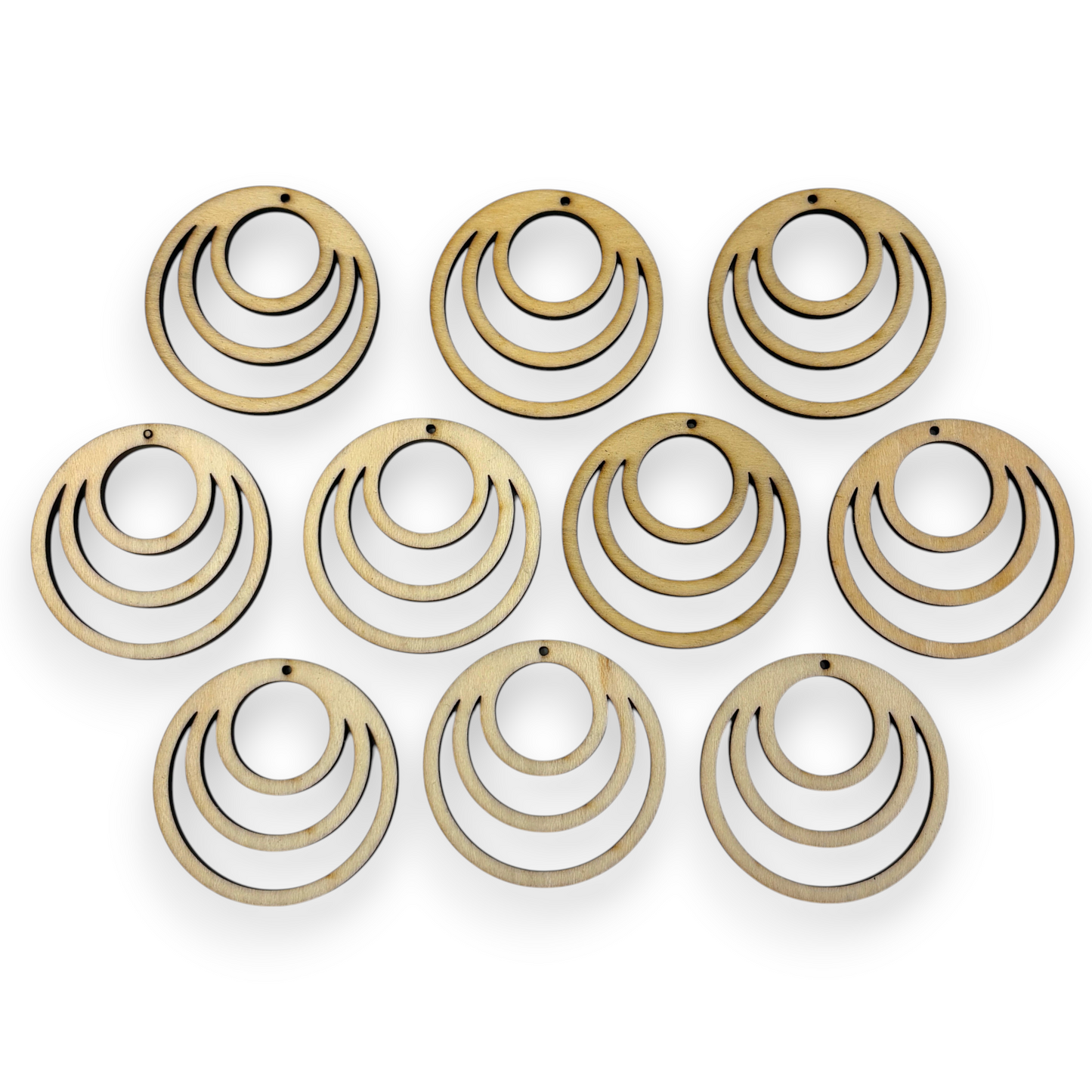 Wooden Earring Blanks for DIY Jewellery Making, dangles - 10pc Laser Cut Pieces
