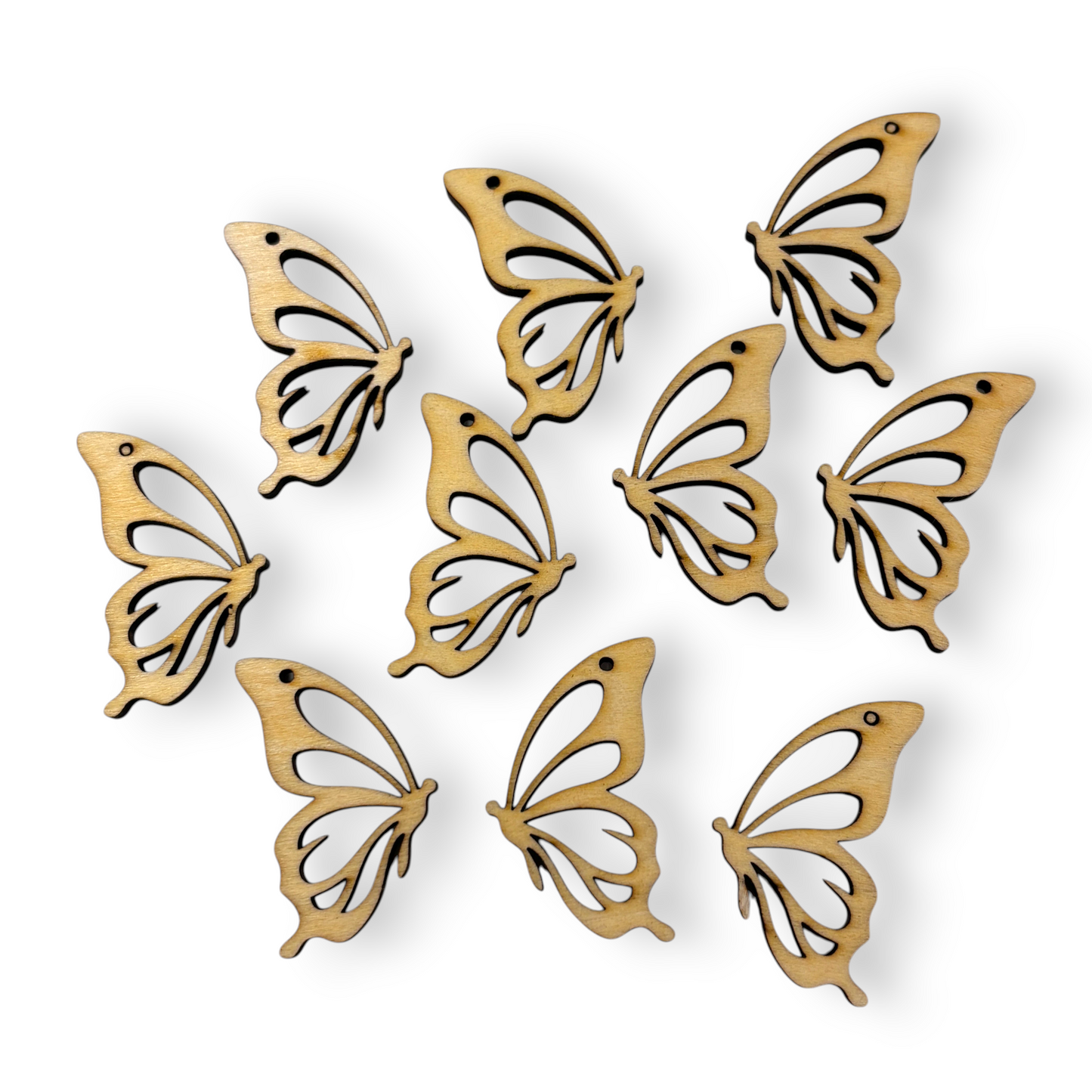 Wooden Butterfly Earring Blanks for DIY Jewellery Making, dangles - 10pc Laser Cut Pieces