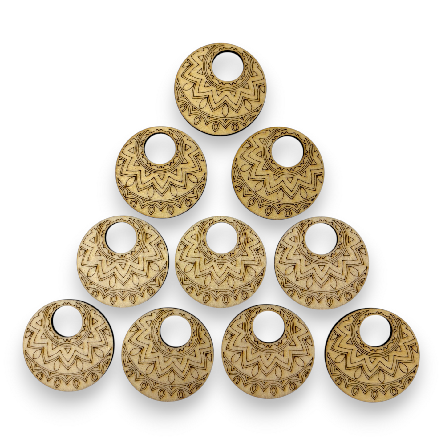 Wooden Earring Blanks for DIY Jewellery Making, dangles - 10pc Laser Cut Pieces