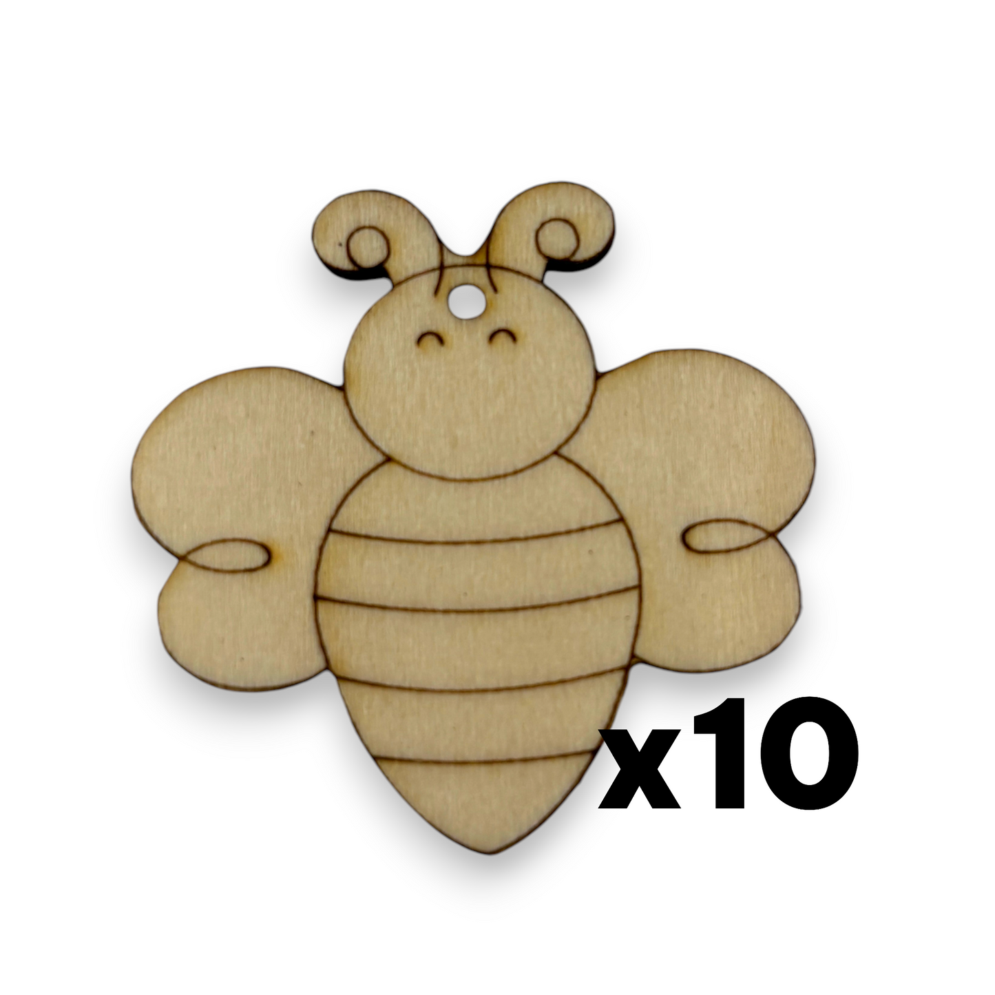 Wooden Bee Earring Blanks for DIY Jewellery Making, dangles - 10pc Laser Cut Pieces
