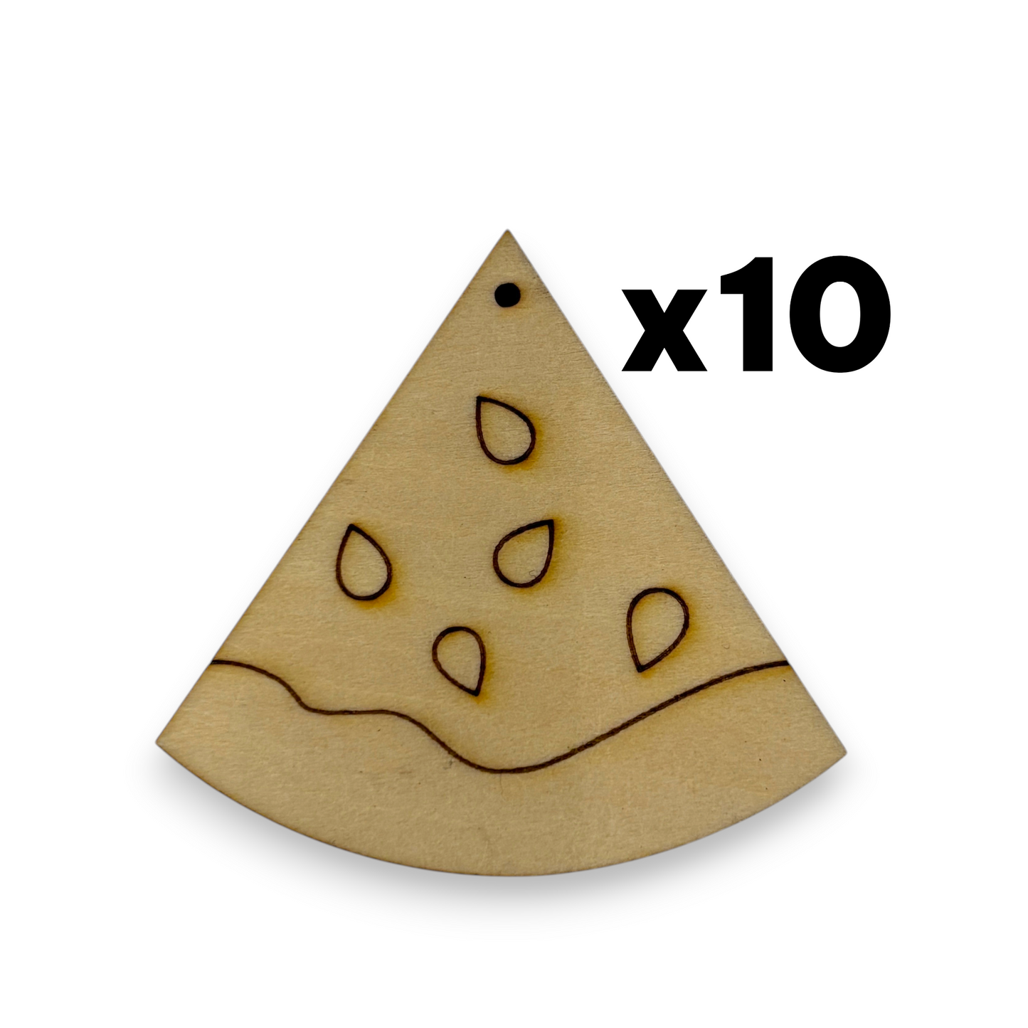 Wooden Watermelon Earring Blanks for DIY Jewellery Making, dangles - 10pc Laser Cut Pieces