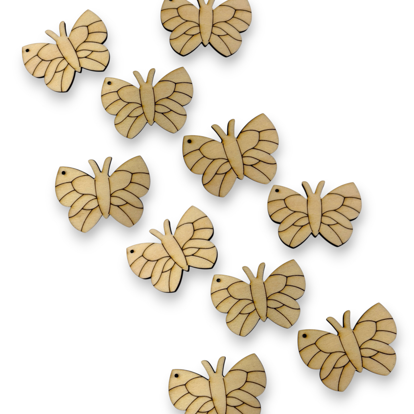 Wooden Butterfly Earring Blanks for DIY Jewellery Making, dangles - 10pc Laser Cut Pieces