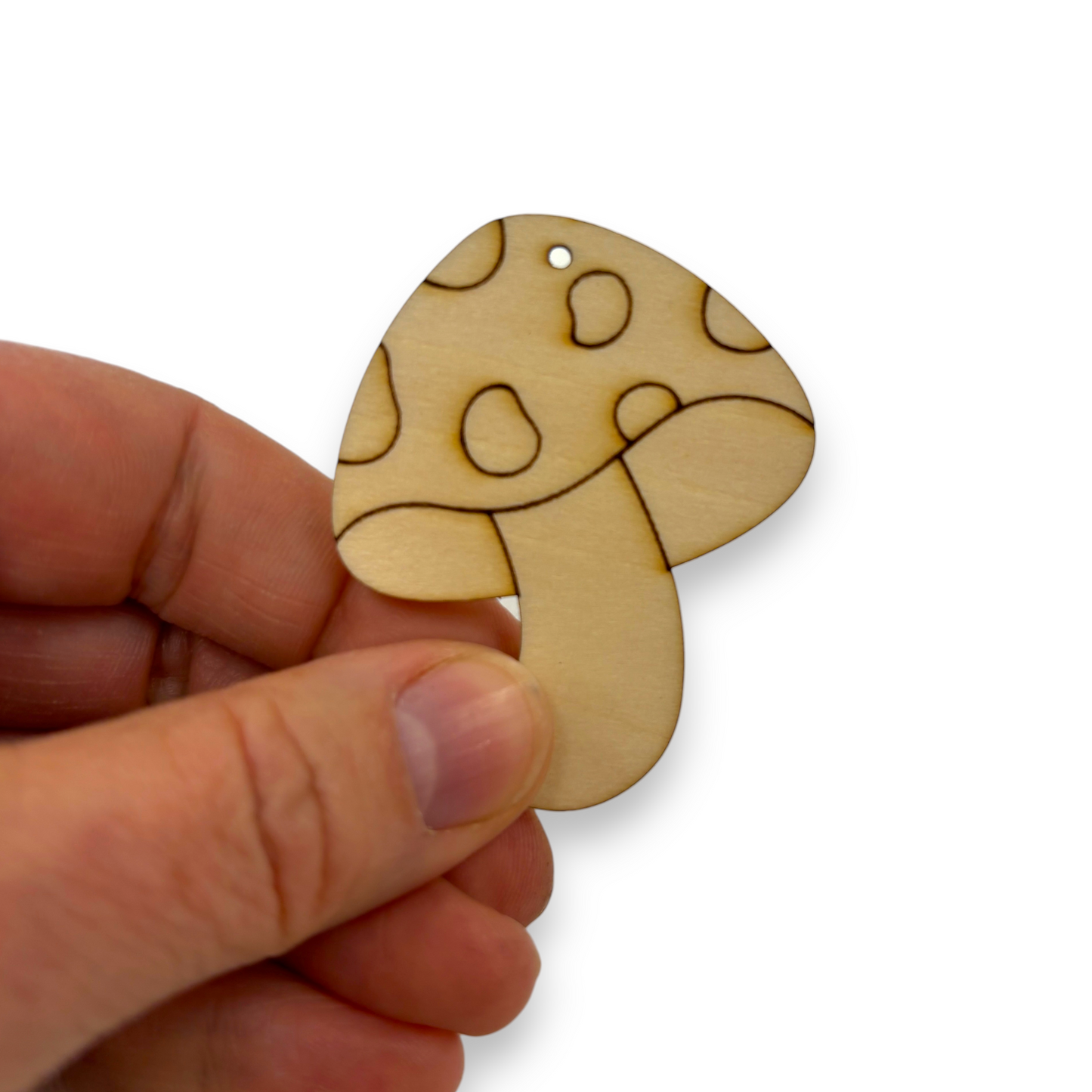 Wooden Mushroom Earring Blanks for DIY Jewellery Making, dangles - 10pc Laser Cut Pieces