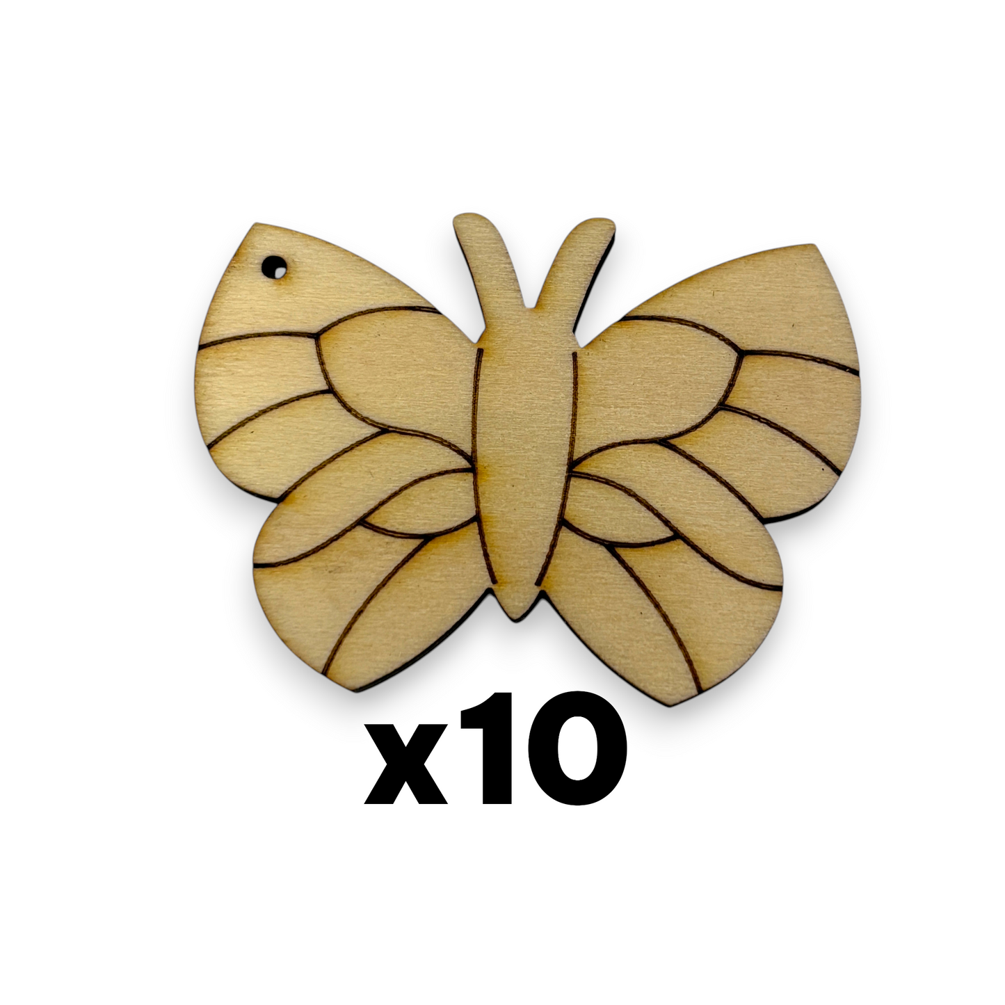 Wooden Butterfly Earring Blanks for DIY Jewellery Making, dangles - 10pc Laser Cut Pieces