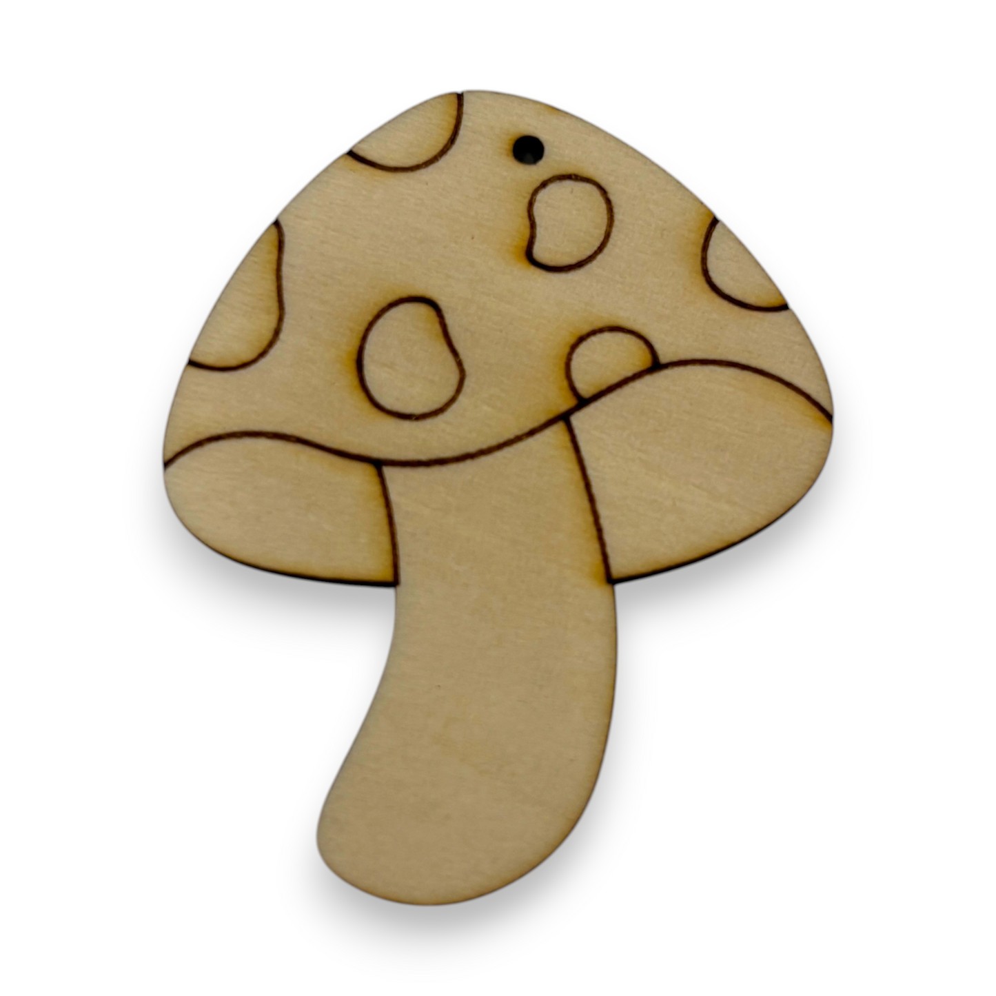 Wooden Mushroom Earring Blanks for DIY Jewellery Making, dangles - 10pc Laser Cut Pieces