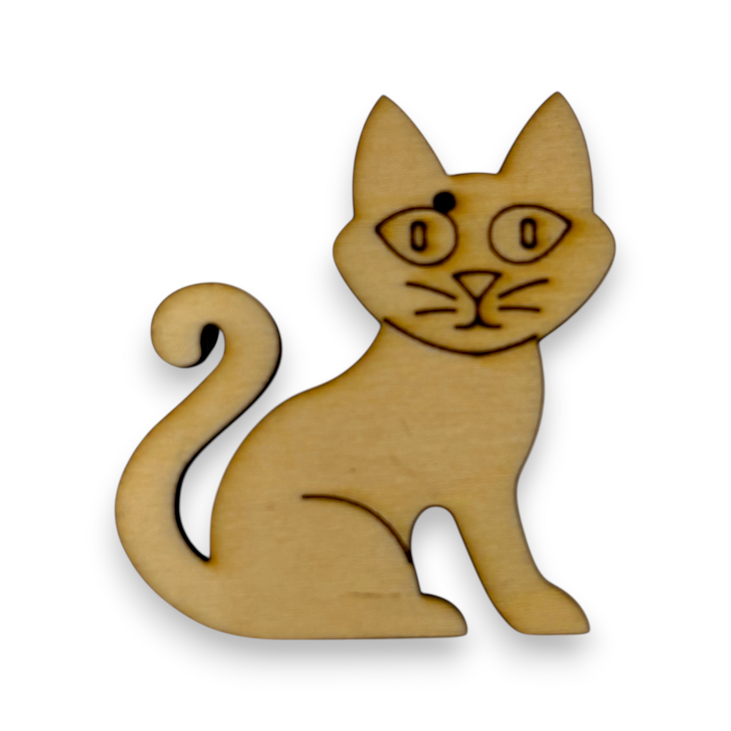 Wooden Cat Earring Blanks for DIY Jewellery Making, dangles - 10pc Laser Cut Pieces