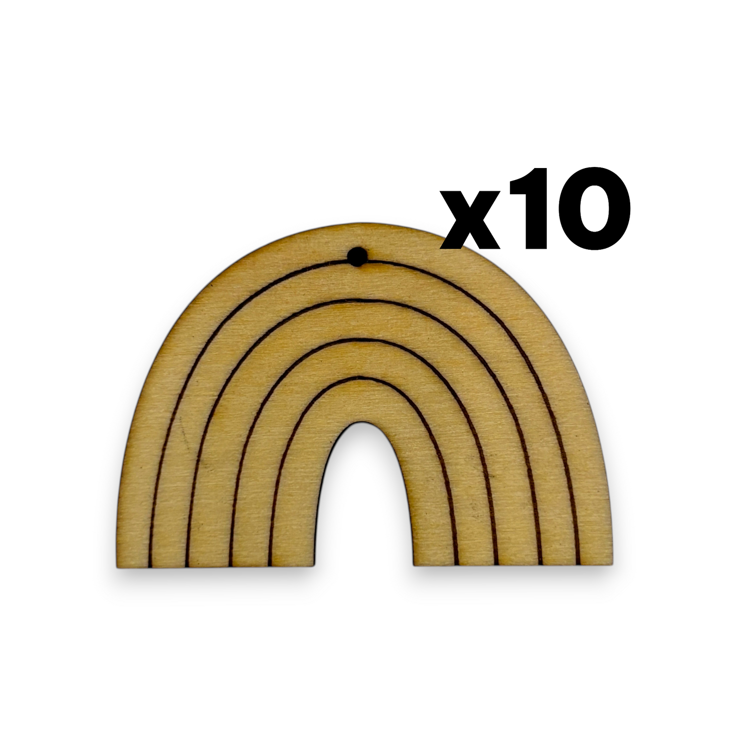 Wooden Rainbow Earring Blanks for DIY Jewellery Making, dangles - 10pc Laser Cut Pieces