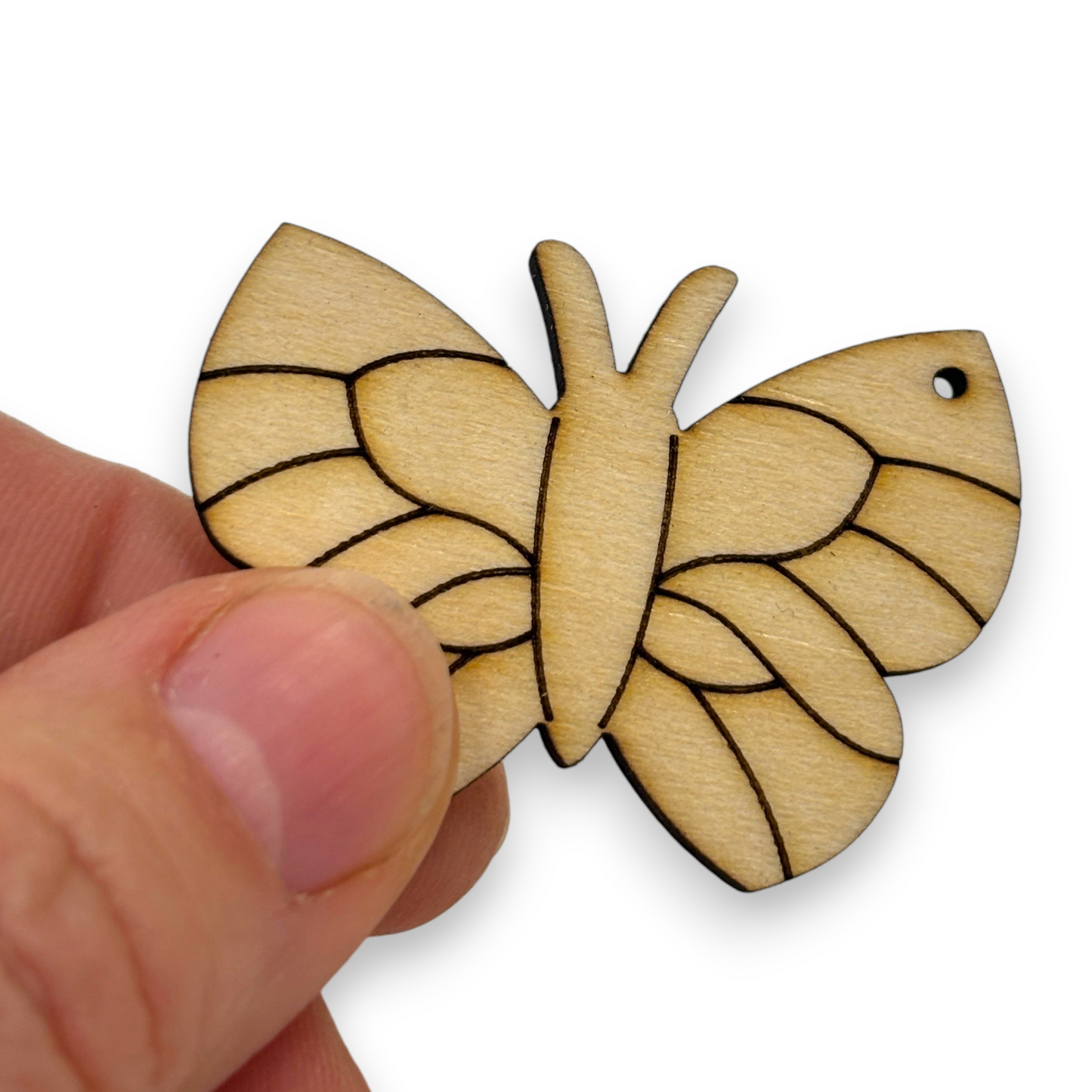 Wooden Butterfly Key Ring & Bag Tag Blanks for DIY, Set of 5