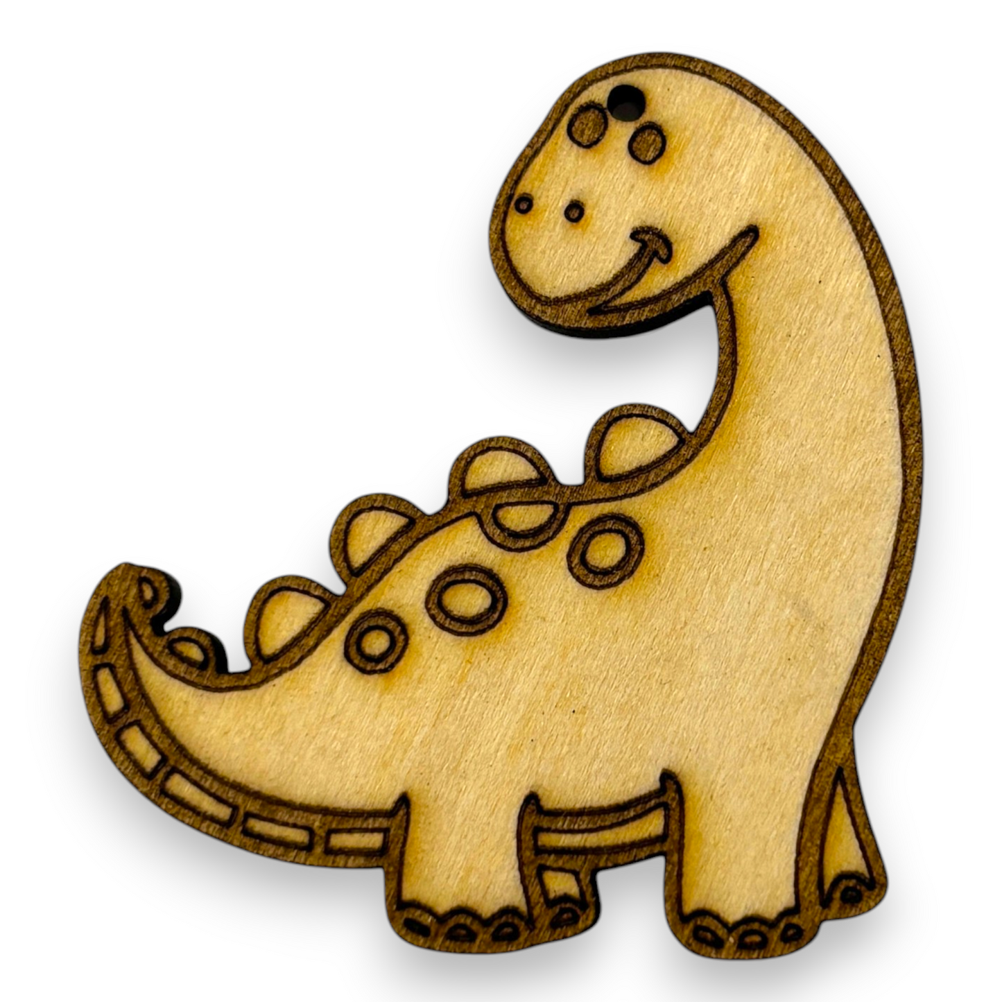 Wooden Dinosaur Key Ring & Bag Tag Blanks for DIY, Set of 5