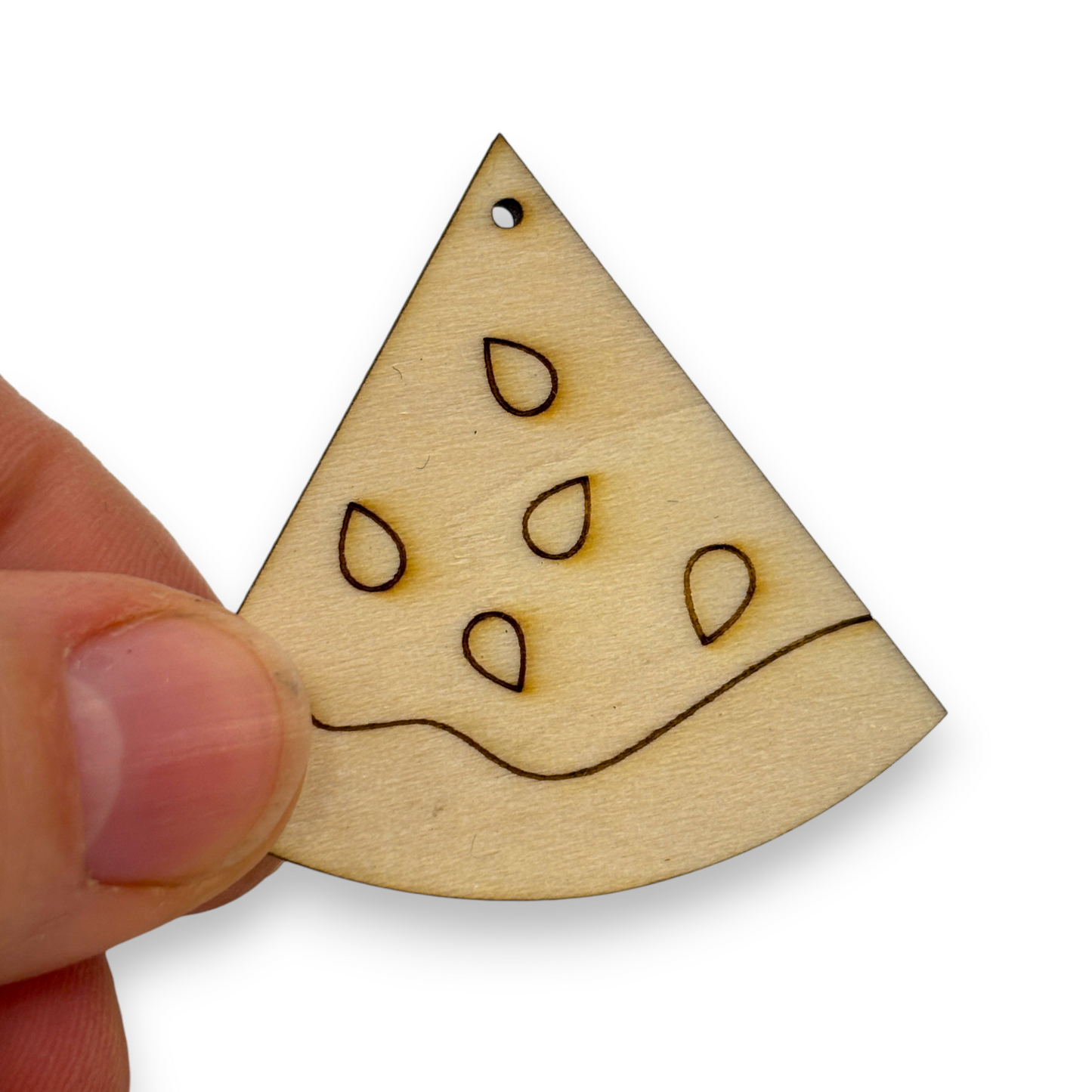 Wooden Watermelon Key Ring & Bag Tag Blanks for DIY, Set of 5