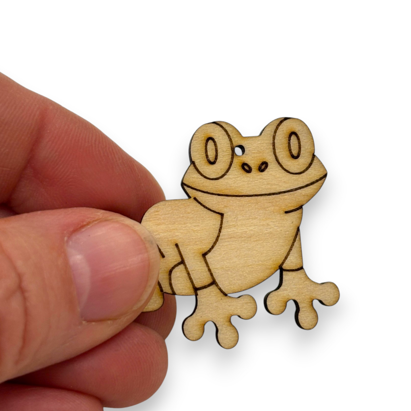Wooden Frog Key Ring & Bag Tag Blanks for DIY, Set of 5