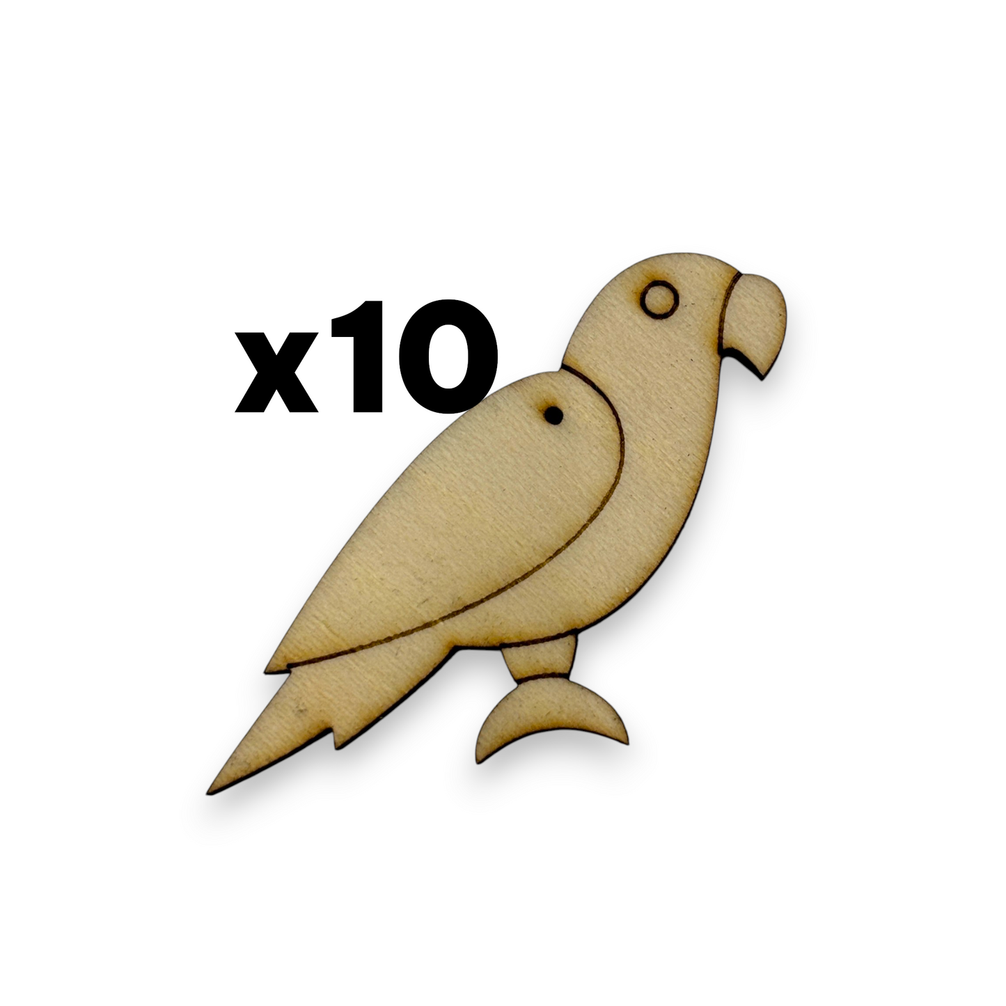 Wooden Bird Earring Blanks for DIY Jewellery Making, dangles - 10pc Laser Cut Pieces