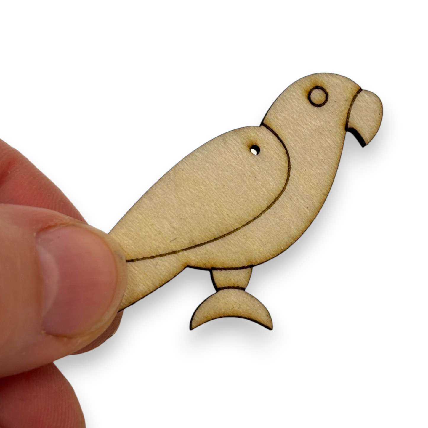 Wooden Bird Key Ring & Bag Tag Blanks for DIY, Set of 5