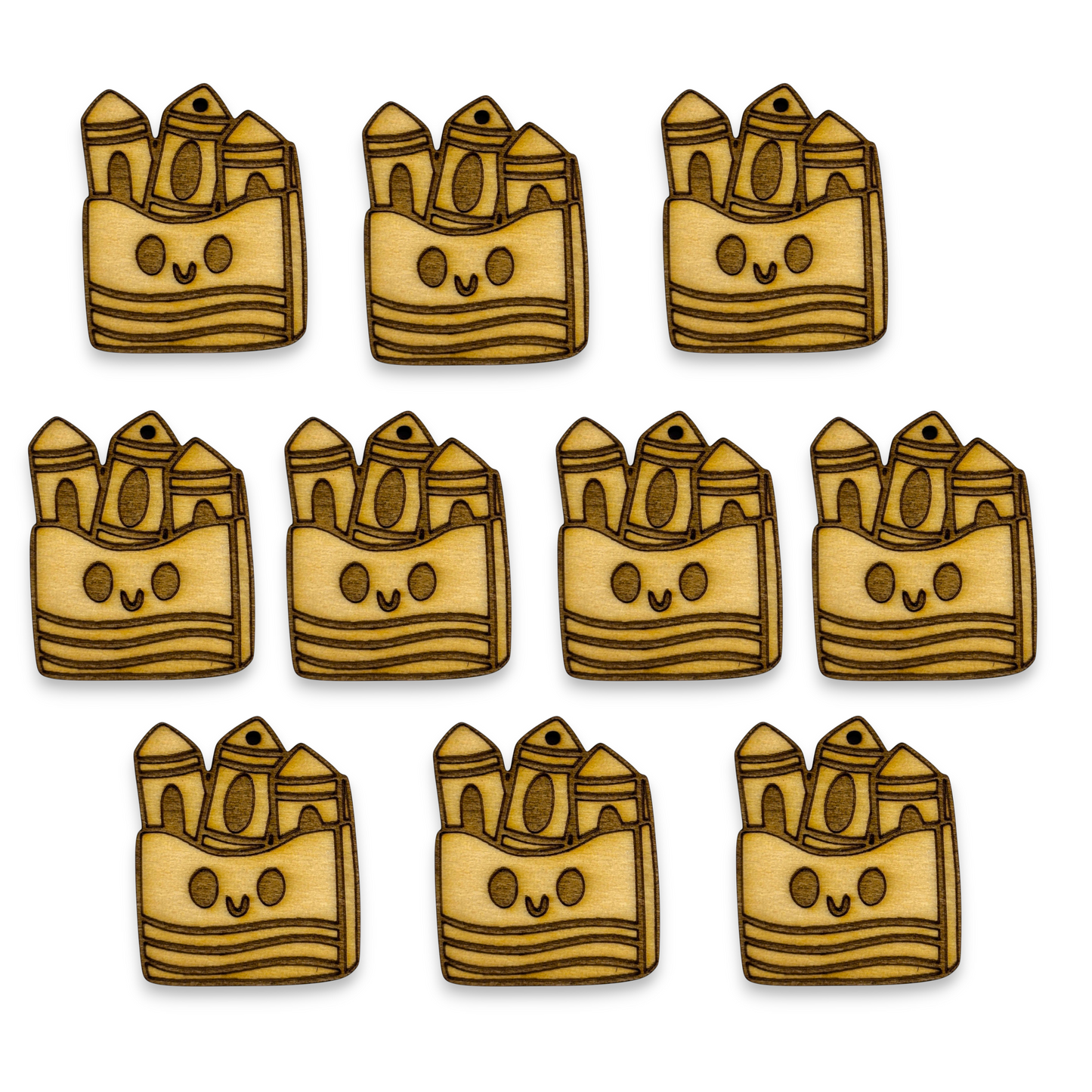 Wooden Teacher Earring Blanks for DIY Jewellery Making, dangles - 10pc Laser Cut Pieces