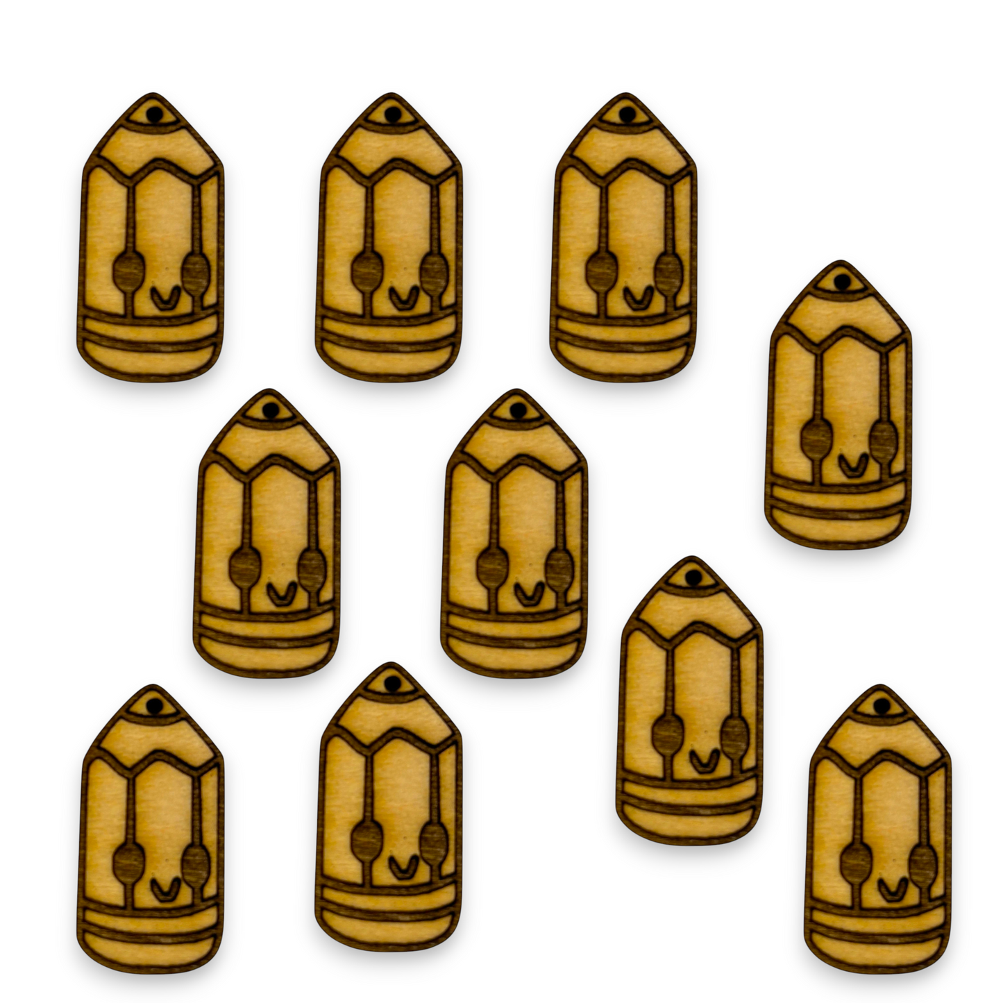 Wooden Teacher Earring Blanks for DIY Jewellery Making, dangles - 10pc Laser Cut Pieces