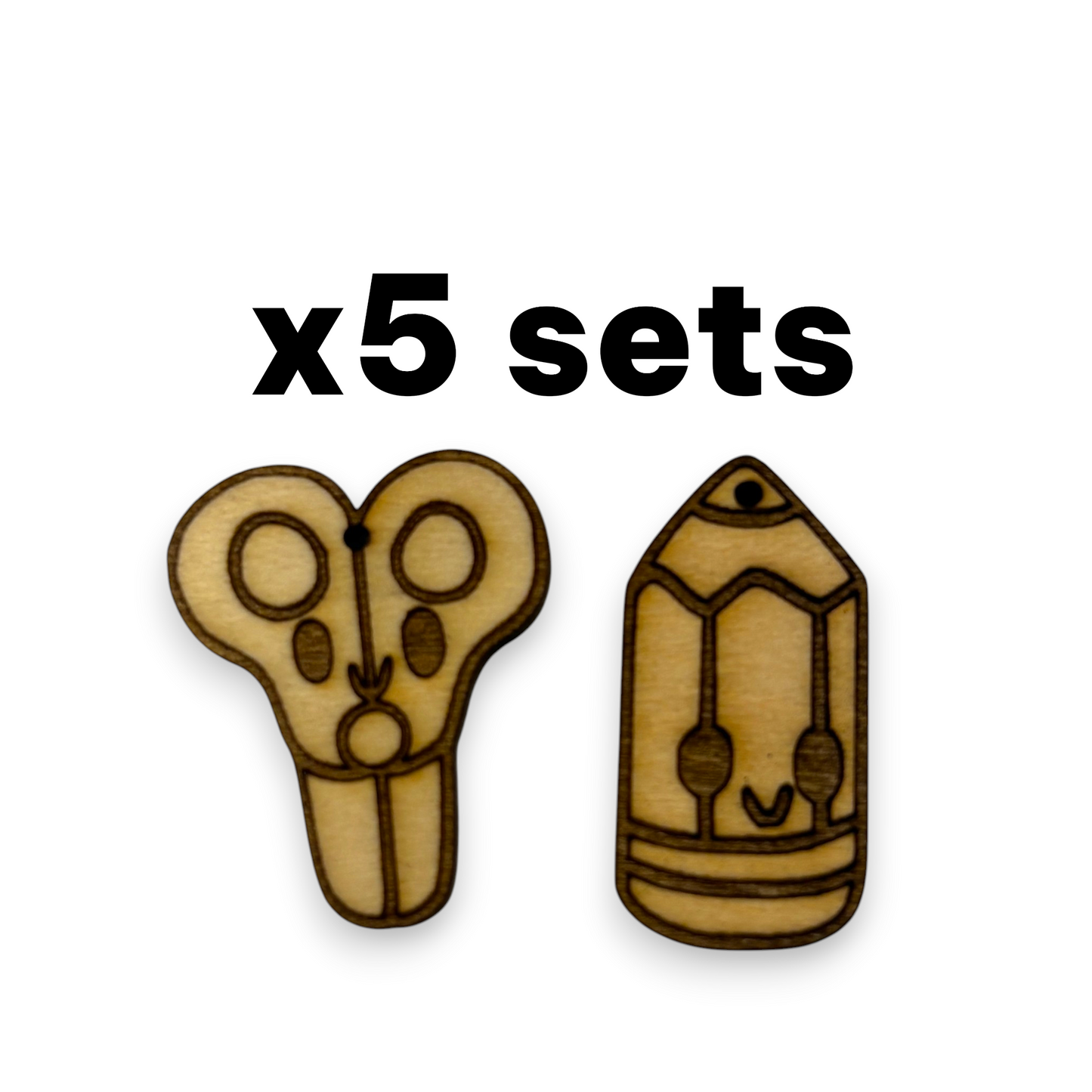 Wooden Teacher Earring Blanks for DIY Jewellery Making, dangles - 10pc Laser Cut Pieces