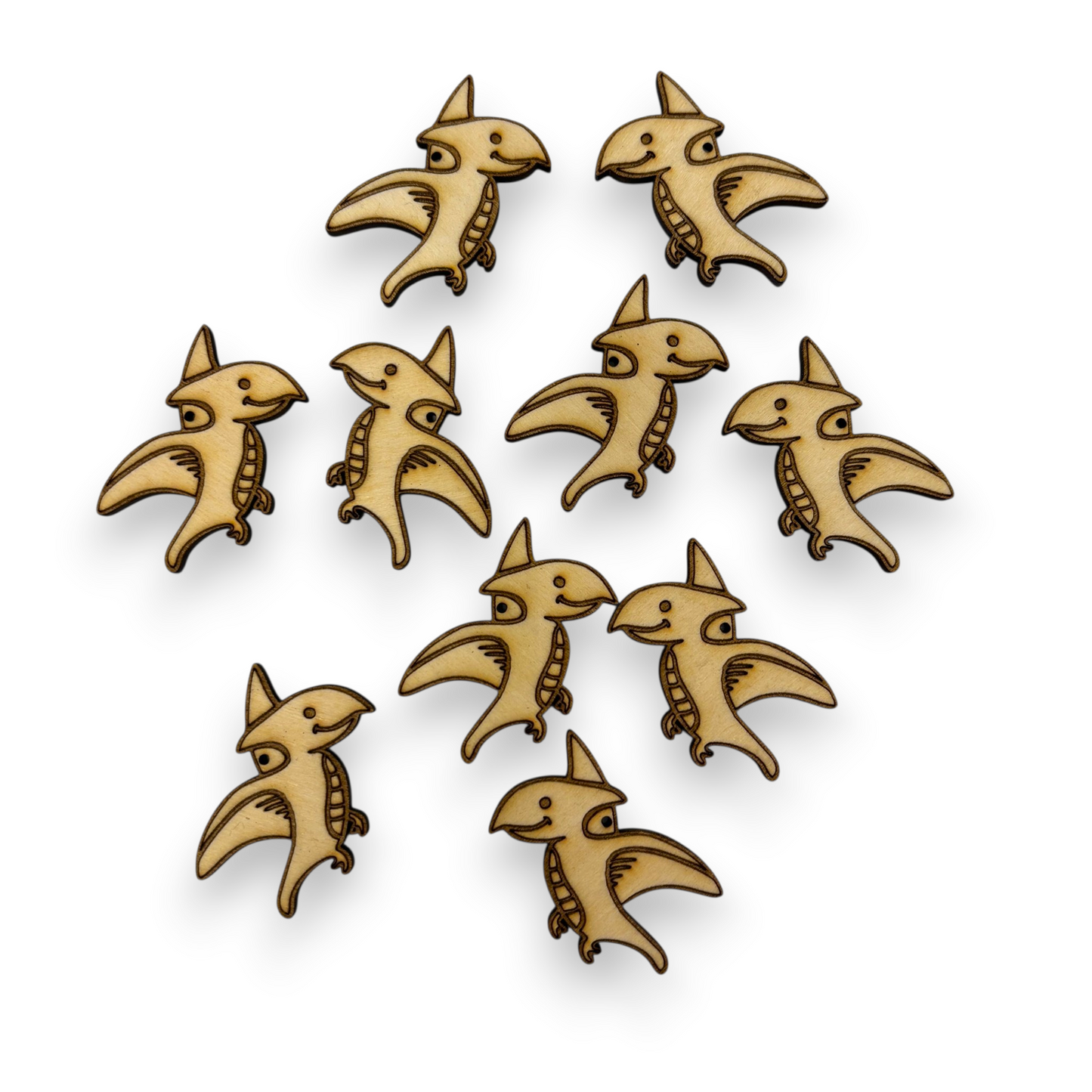 Wooden Dinosaur Earring Blanks for DIY Jewellery Making, dangles - 10pc Laser Cut Pieces (Copy)
